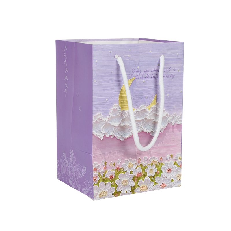 Málaí tote páipéir kraft ingearach ar théama saoire