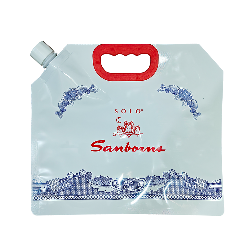 Púca barr scoite aonair - mála seasaimh tréshoilseach bán